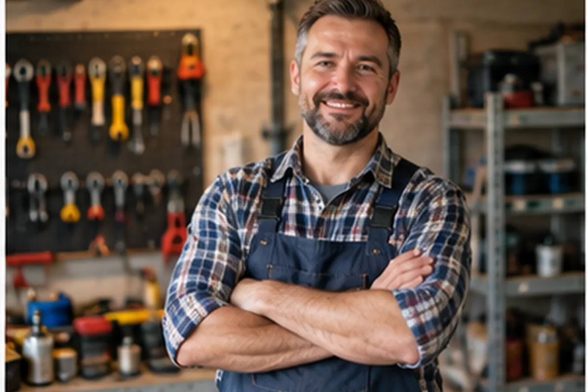 Prestator profesionist într-un atelier cu unelte